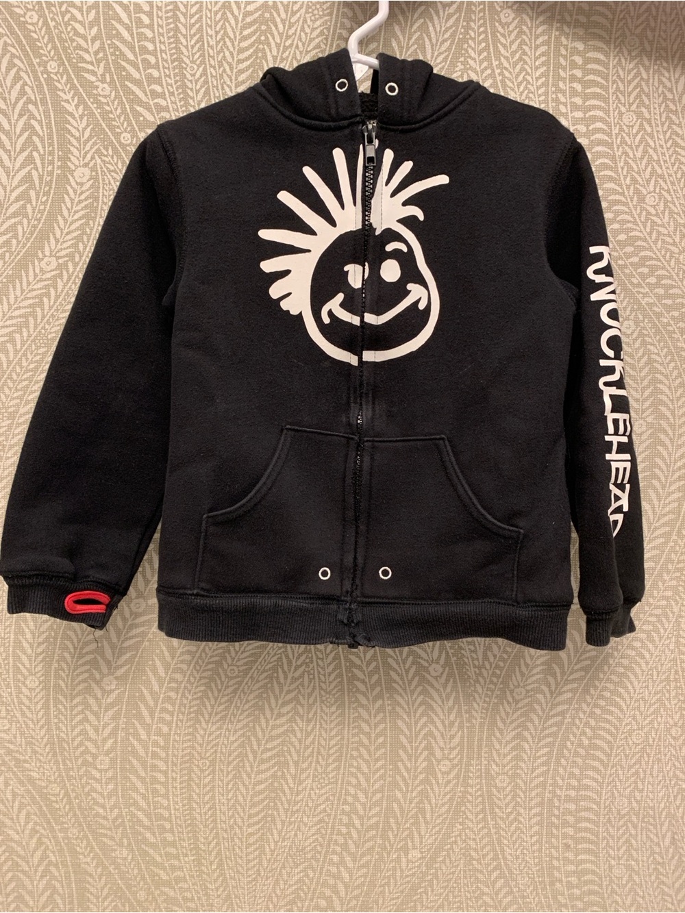 Black Zip-Up Kids Knucklehead Hoodie